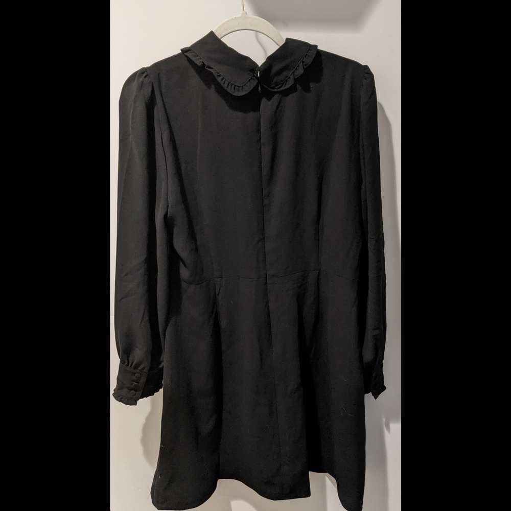 J. Crew Black A-line dress with ruffle collar - Picture 9 of 9